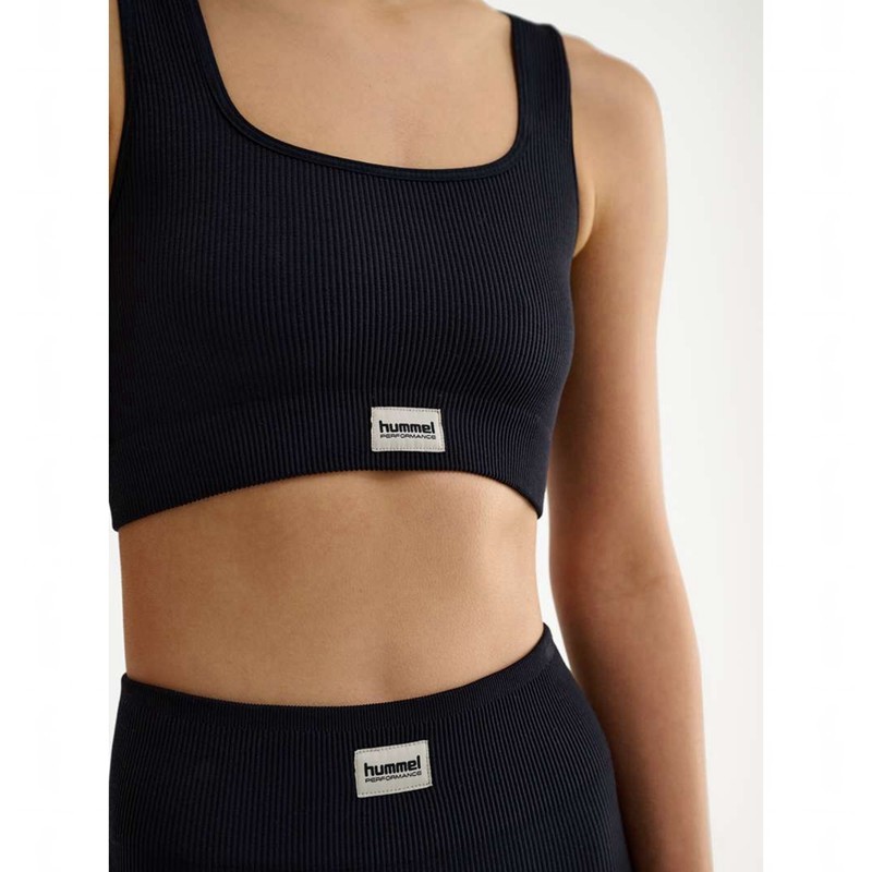 Hummel Pulse Seamless Rib Ženske Sportski Grudnjak Crne | 173951-334