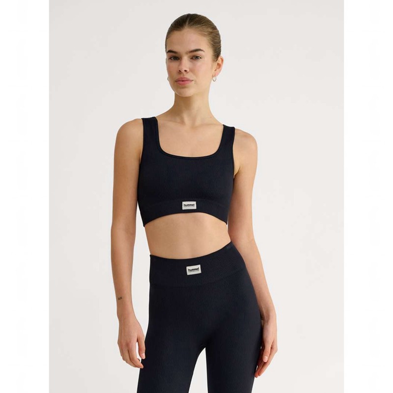 Hummel Pulse Seamless Rib Ženske Sportski Grudnjak Crne | 173951-334