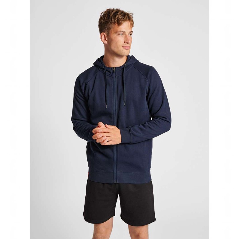 Hummel Red Classic Zip Muške Majica s Kapuljačom Tamnoplave | 663208-636