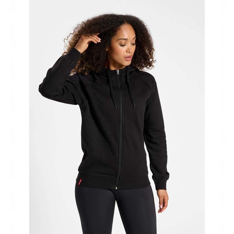 Hummel Red Classic Zip Ženske Majica s Kapuljačom Crne | 062023-910