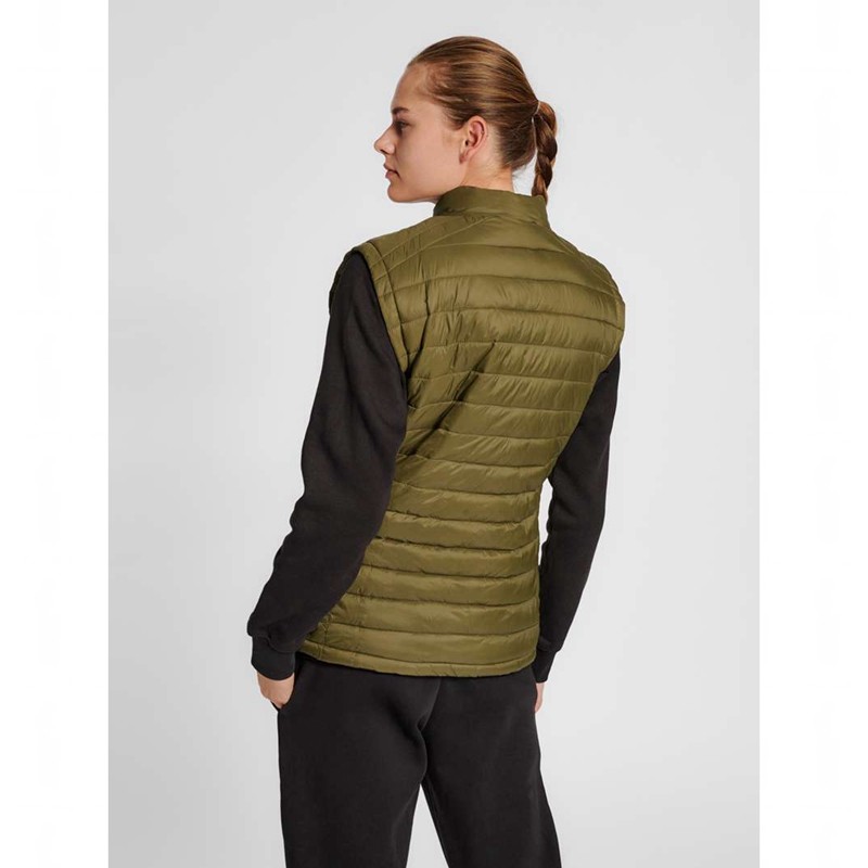 Hummel Red Quilted Ženske Prsluk Maslinasto Zelene | 422702-123