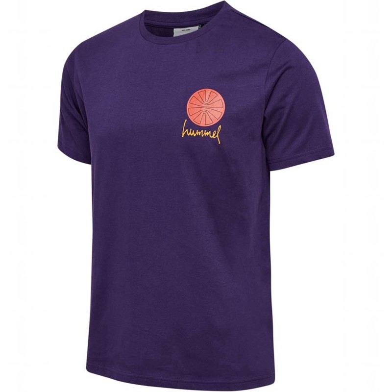 Hummel Regular Graphic S/S Muške Dukserice Ljubičaste | 503087-968
