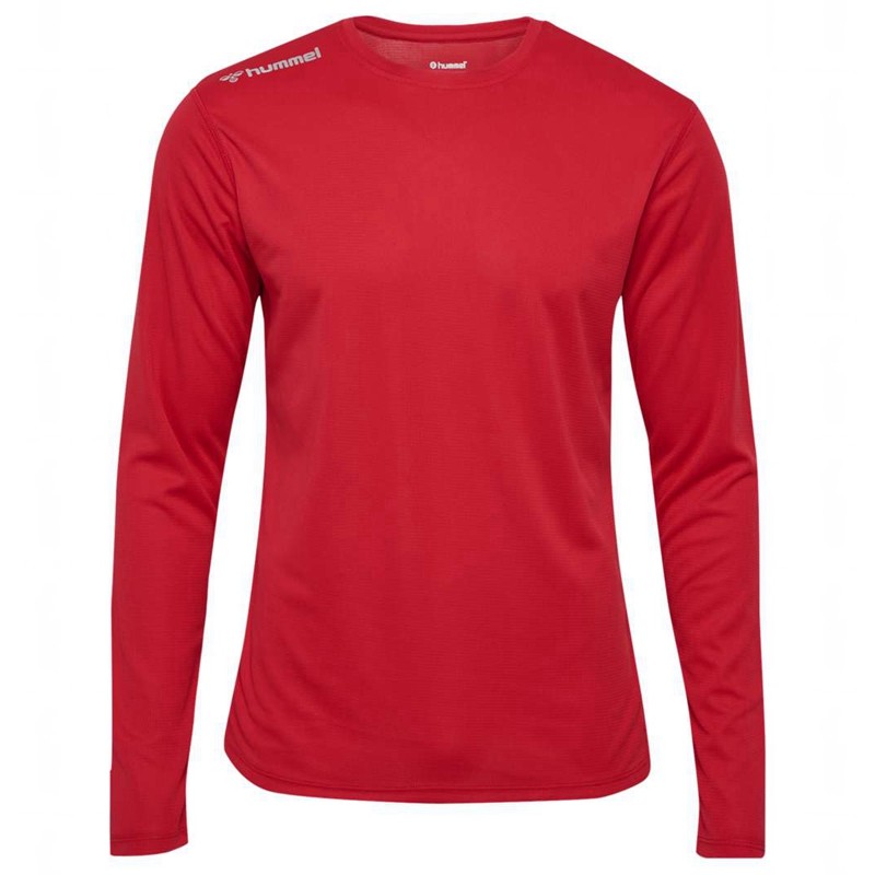 Hummel Run L/S Muške Majica s Kapuljačom Crvene | 088577-058