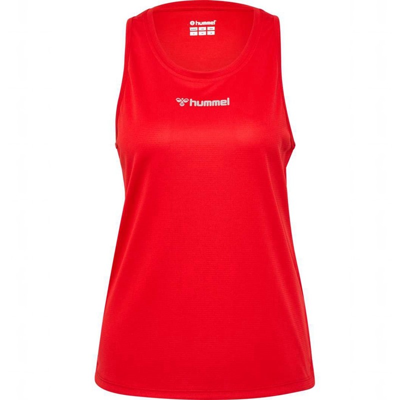 Hummel Run Singlet S/L Ženske Majica bez Rukava Crvene | 707967-863