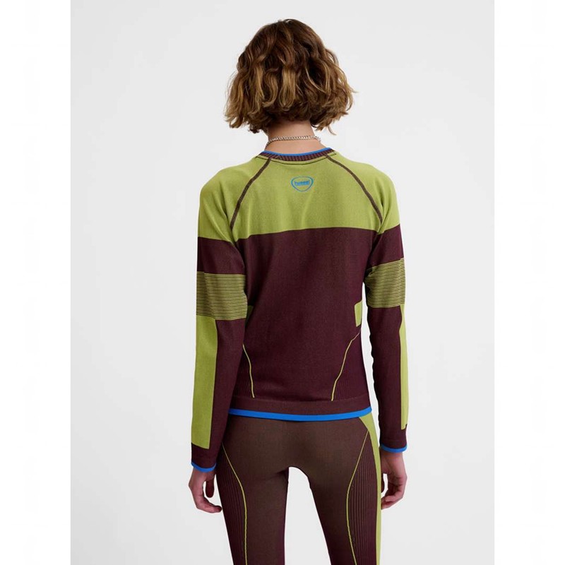 Hummel Seamless Ls Ženske Majice Zelene | 813664-856