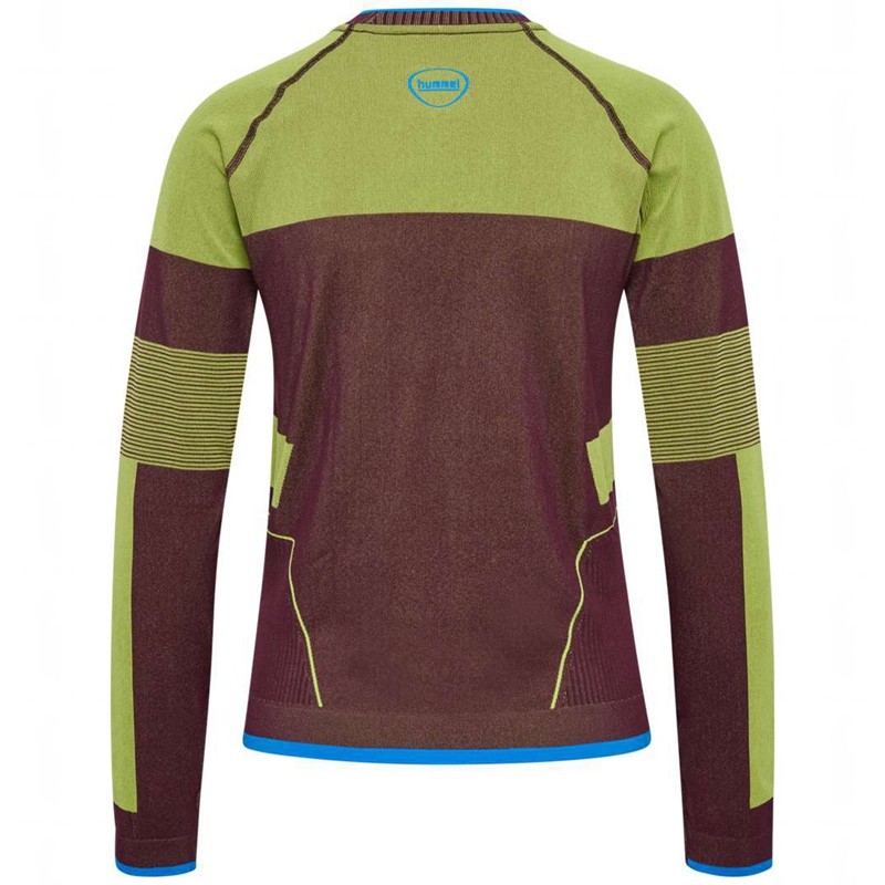 Hummel Seamless Ls Ženske Majice Zelene | 813664-856