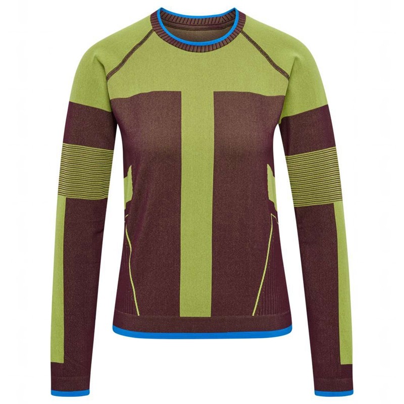Hummel Seamless Ls Ženske Majice Zelene | 813664-856