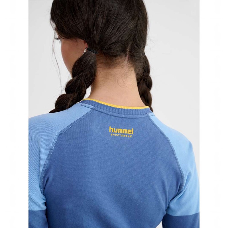 Hummel Seamless Tee Ls Ženske Majice Plave | 912385-998