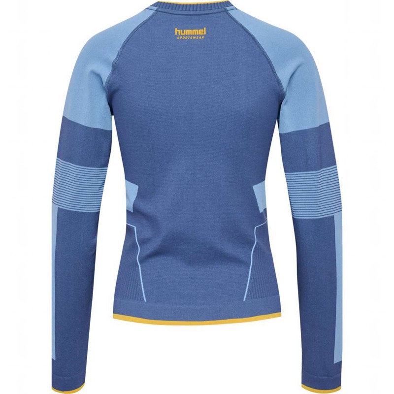 Hummel Seamless Tee Ls Ženske Majice Plave | 912385-998