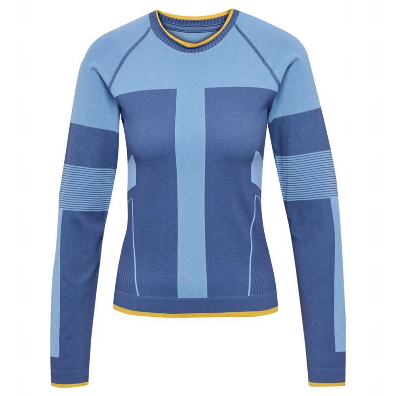 Hummel Seamless Tee Ls Ženske Majice Plave | 912385-998