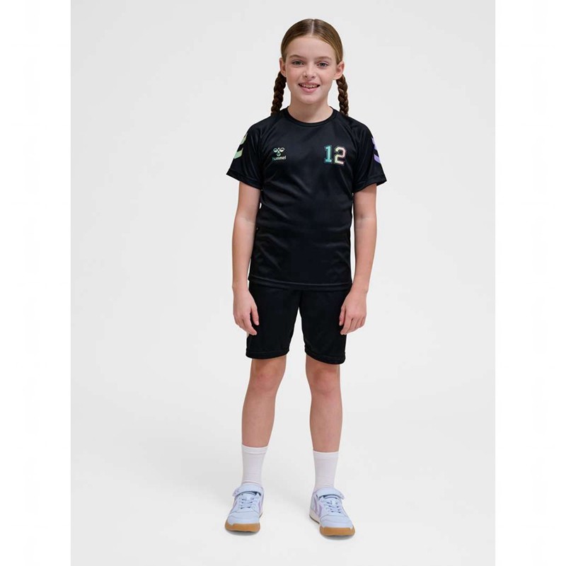Hummel Shimmer S/S Dječje Majice Crne | 978435-063