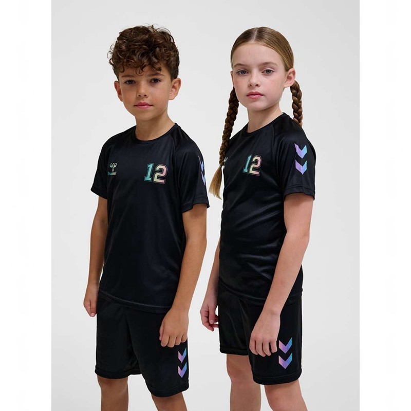 Hummel Shimmer S/S Dječje Majice Crne | 978435-063