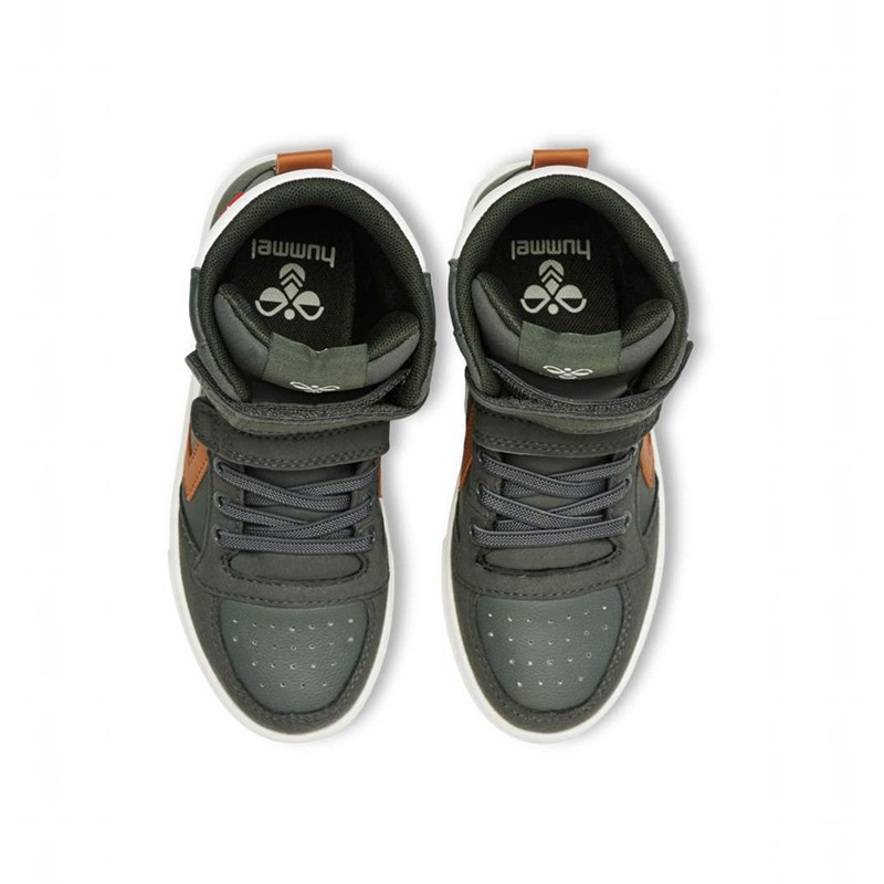 Hummel Slimmer Stadil Leather High Jr Dječje Tenisice Zelene | 635135-494