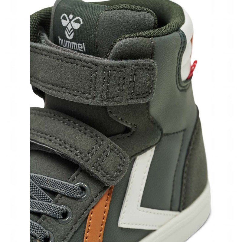 Hummel Slimmer Stadil Leather High Jr Dječje Tenisice Zelene | 635135-494