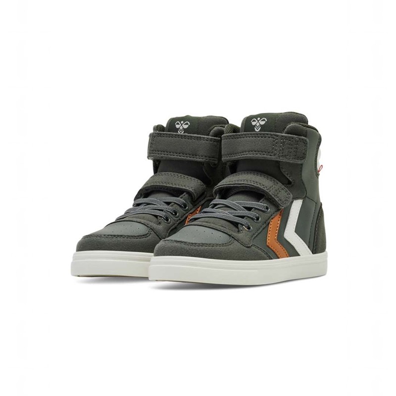 Hummel Slimmer Stadil Leather High Jr Dječje Tenisice Zelene | 635135-494