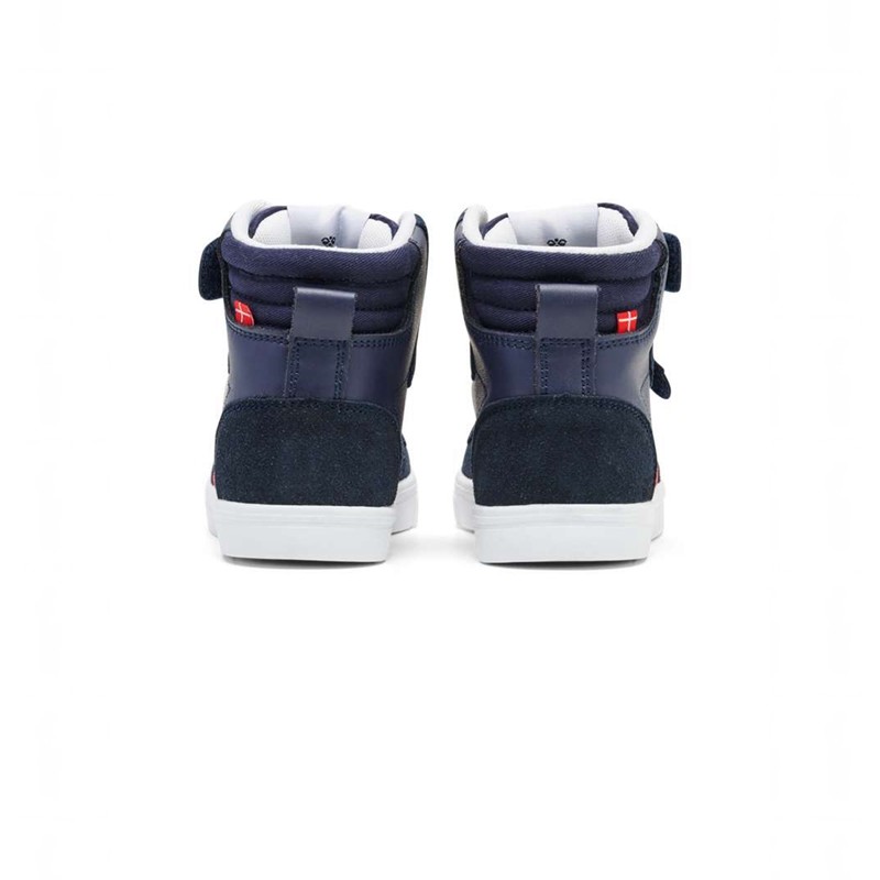 Hummel Slimmer Stadil Leather High Jr Dječje Tenisice Tamnoplave | 290795-929