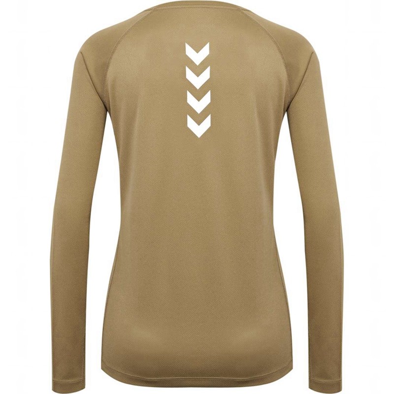 Hummel Sprint Mesh L/S Ženske Majice Smeđe | 636754-444