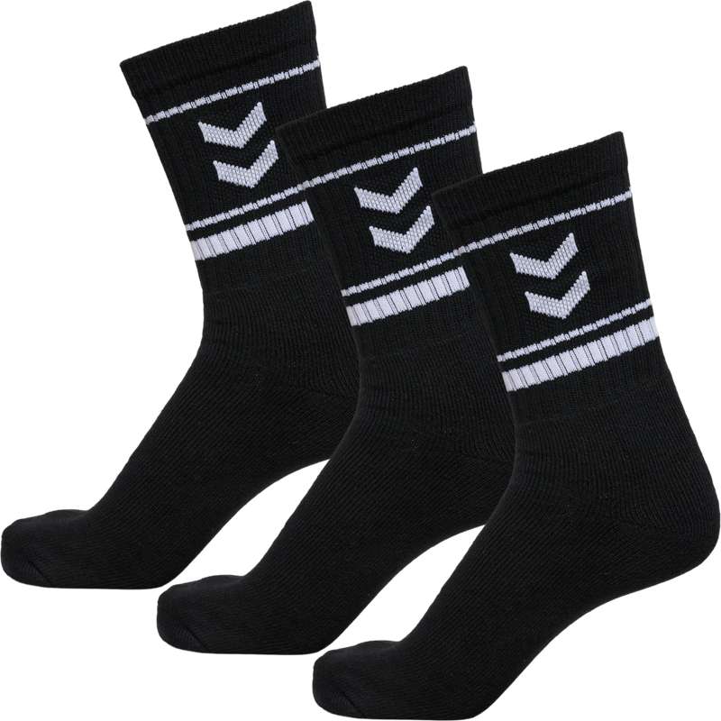 Hummel Stripe Crew 3-packs Muške Čarape Crne | 470282-298