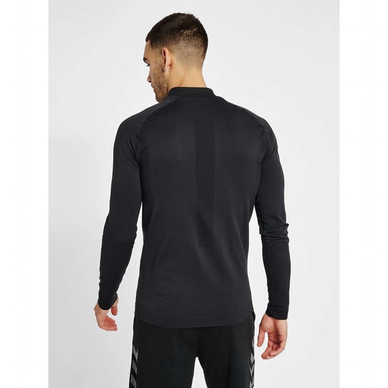 Hummel Stroke Seamless Half Zip Muške Temeljni Sloj Crne | 245893-093