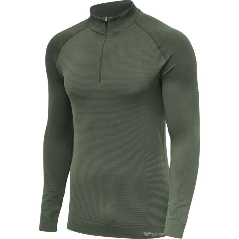 Hummel Stroke Seamless Half Zip Muške Temeljni Sloj Zelene | 190769-411