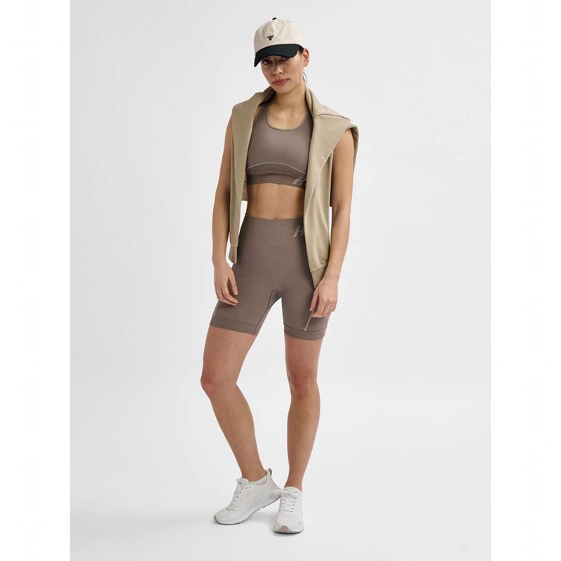 Hummel Te Christel Seamless Top Ženske Sportski Grudnjak Bež | 173580-401