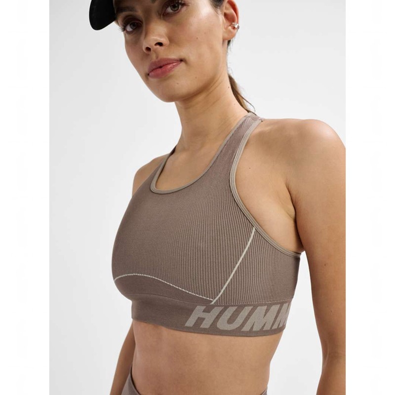 Hummel Te Christel Seamless Top Ženske Sportski Grudnjak Bež | 173580-401