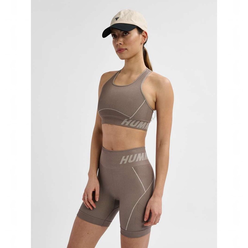 Hummel Te Christel Seamless Top Ženske Sportski Grudnjak Bež | 173580-401