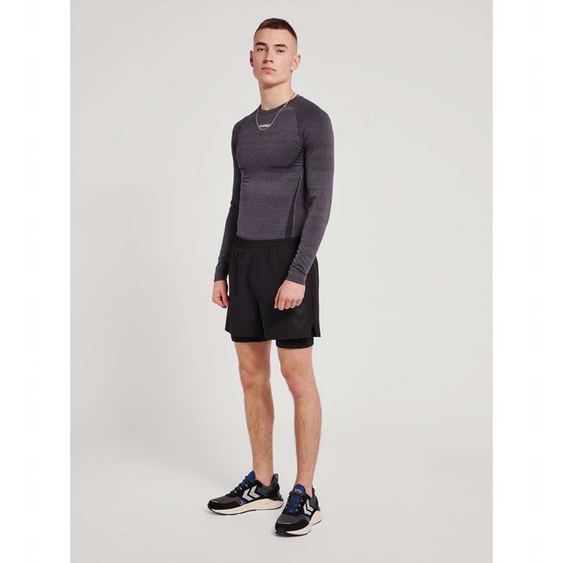 Hummel Te Mike Seamless L/S Muške Temeljni Sloj Crne | 606709-838