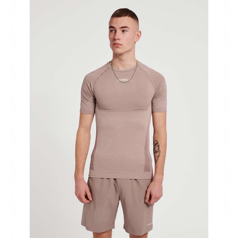 Hummel Te Mike Seamless Muške Sportski Grudnjak Bež | 341761-836