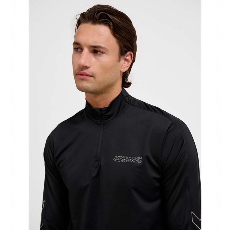 Hummel Te Strength Pl Half Zip Muške Dukserice Crne | 305469-273