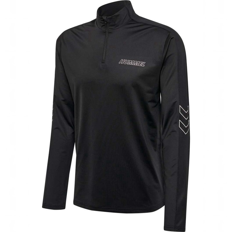 Hummel Te Strength Pl Half Zip Muške Dukserice Crne | 305469-273