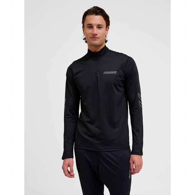 Hummel Te Strength Pl Half Zip Muške Dukserice Crne | 305469-273