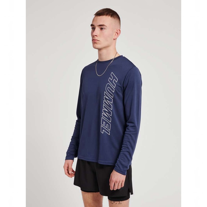 Hummel Te Topaz L/S Muške Majice Tamnoplave | 422039-698