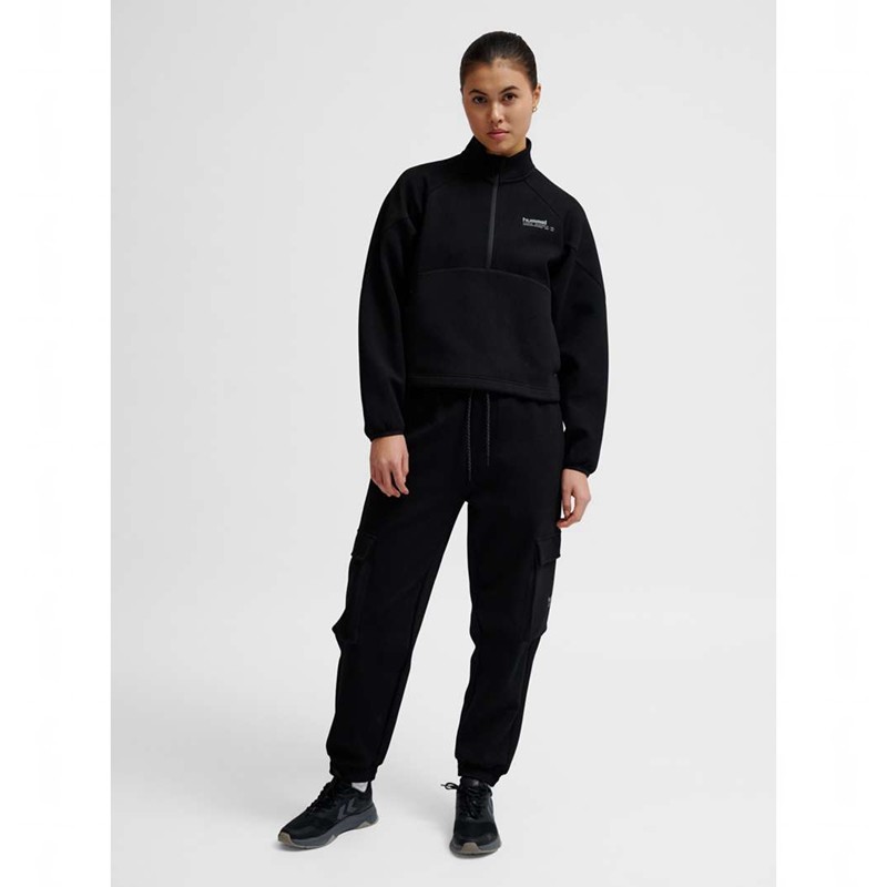 Hummel Tech Fleece Boxy Half Zip Ženske Hlače Crne | 431700-885