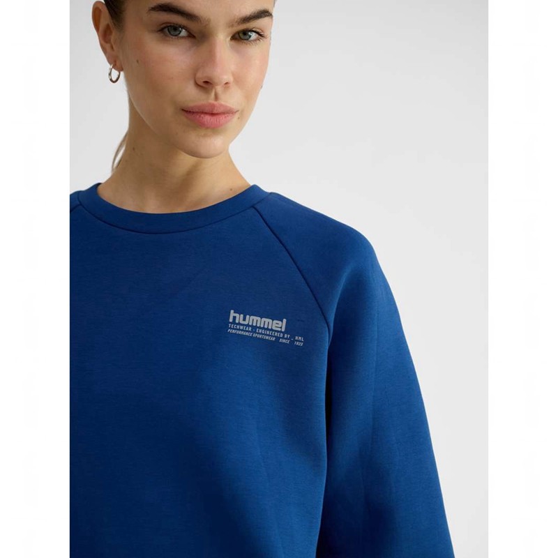 Hummel Tech Fleece Regular Crew Ženske Dukserice Plave | 244124-380