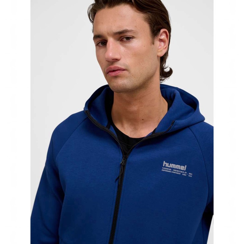 Hummel Tech Fleece Regular Zip Muške Majica s Kapuljačom Plave | 776353-913
