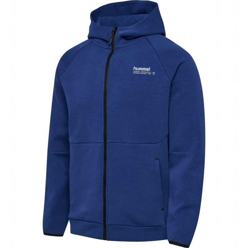 Hummel Tech Fleece Regular Zip Muške Majica s Kapuljačom Plave | 776353-913