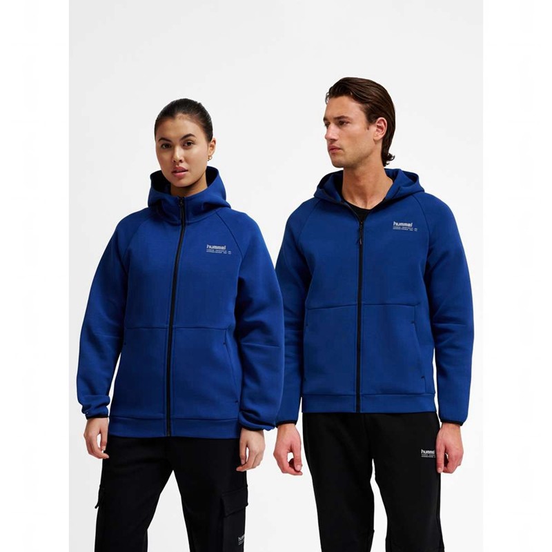 Hummel Tech Fleece Regular Zip Muške Majica s Kapuljačom Plave | 776353-913
