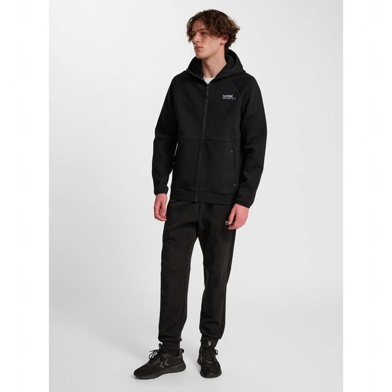 Hummel Tech Fleece Regular Zip Muške Majica s Kapuljačom Crne | 092904-872