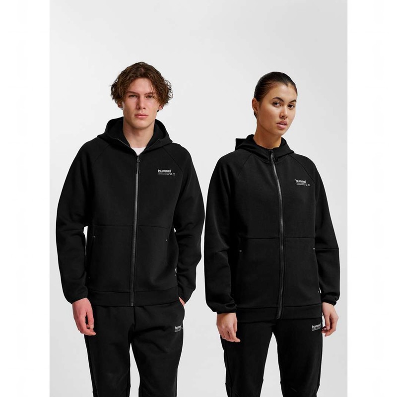Hummel Tech Fleece Regular Zip Muške Majica s Kapuljačom Crne | 092904-872