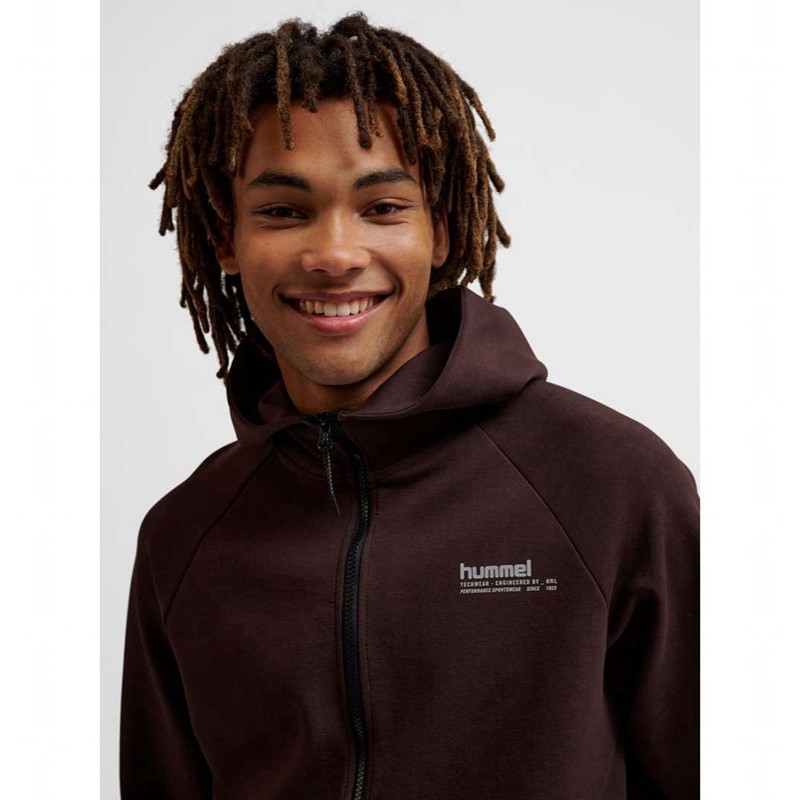 Hummel Tech Fleece Regular Zip Muške Majica s Kapuljačom Čokoladne | 082898-946