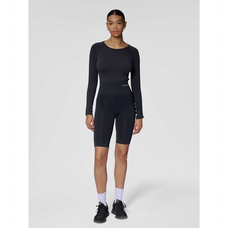 Hummel Tif Seamless Cyling Ženske Kratke Hlače Crne | 846960-784