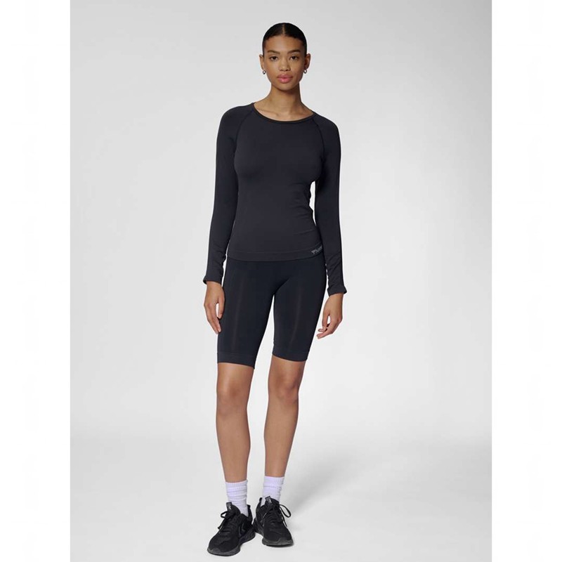 Hummel Tif Seamless L/S Ženske Majice Crne | 995849-274