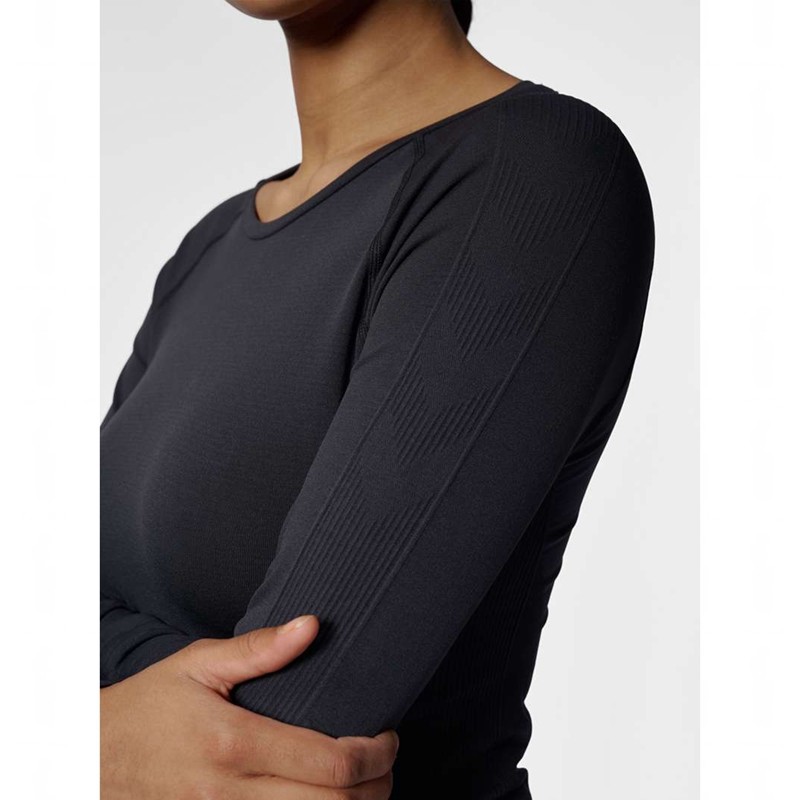 Hummel Tif Seamless L/S Ženske Majice Crne | 995849-274