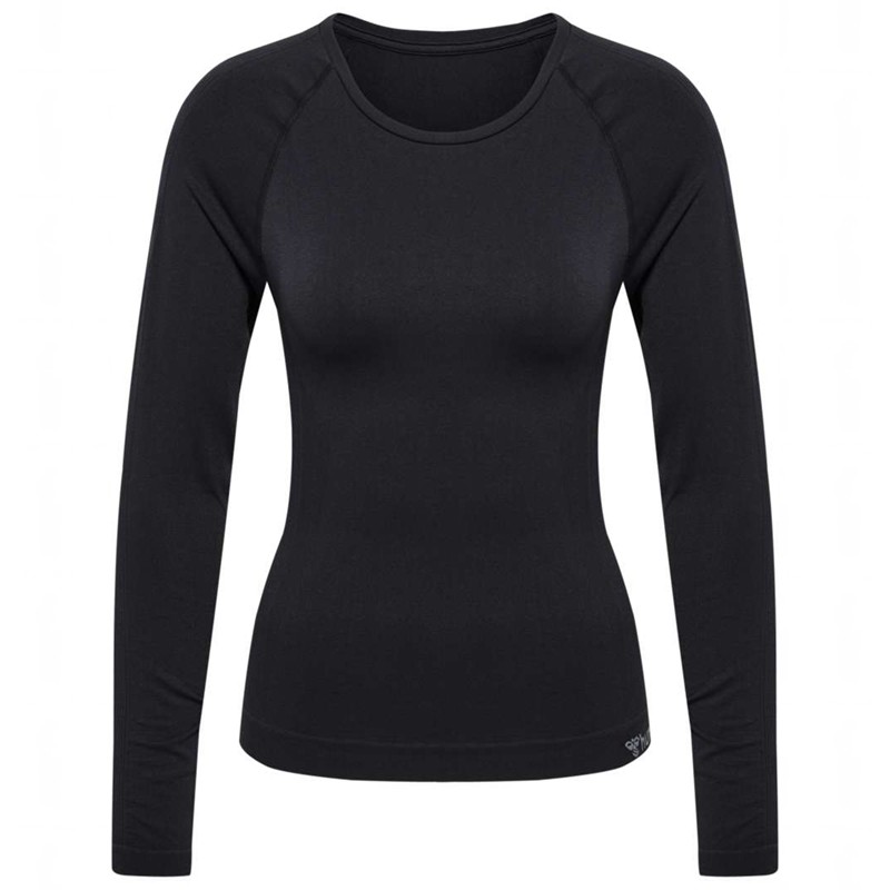 Hummel Tif Seamless L/S Ženske Majice Crne | 995849-274
