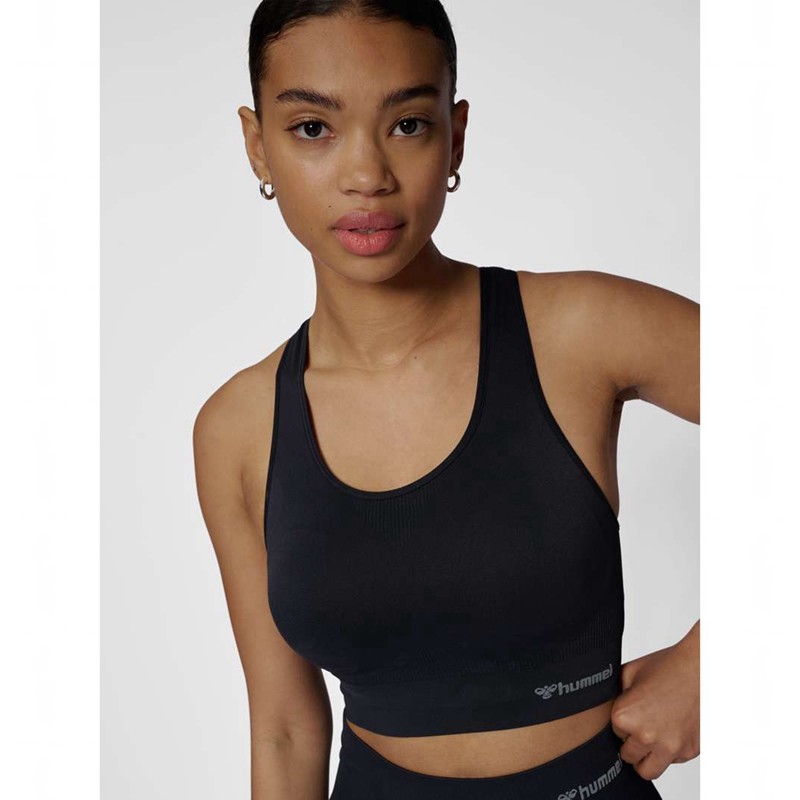 Hummel Tif Seamless Padded Ženske Sportski Grudnjak Crne | 811918-937