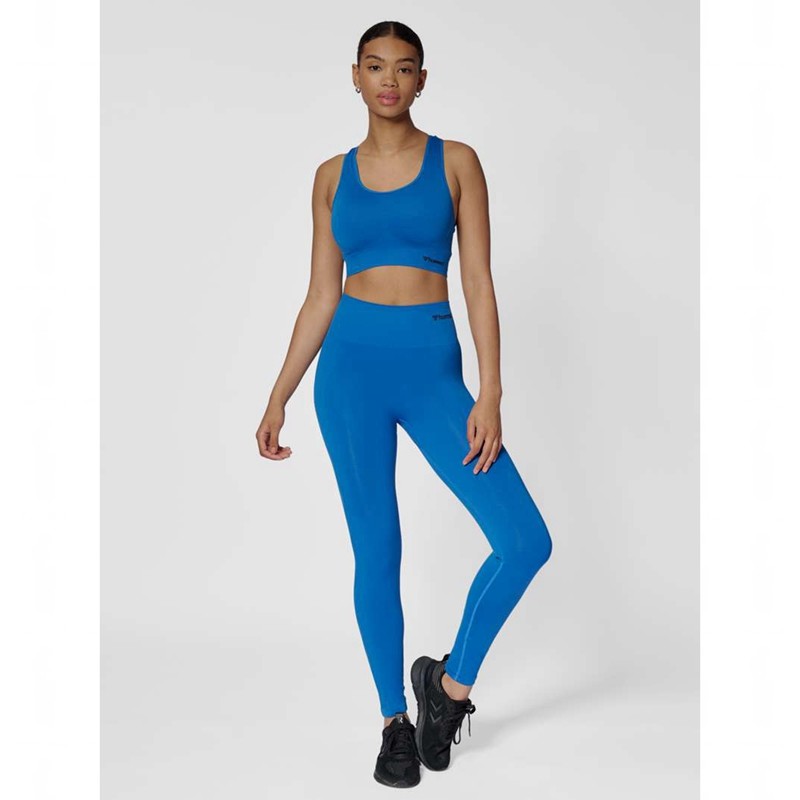 Hummel Tif Seamless Top Ženske Sportski Grudnjak Plave | 444452-769
