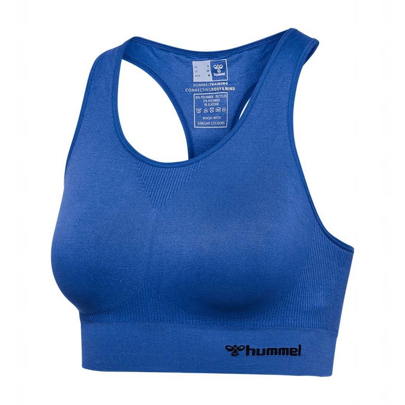 Hummel Tif Seamless Top Ženske Sportski Grudnjak Plave | 444452-769