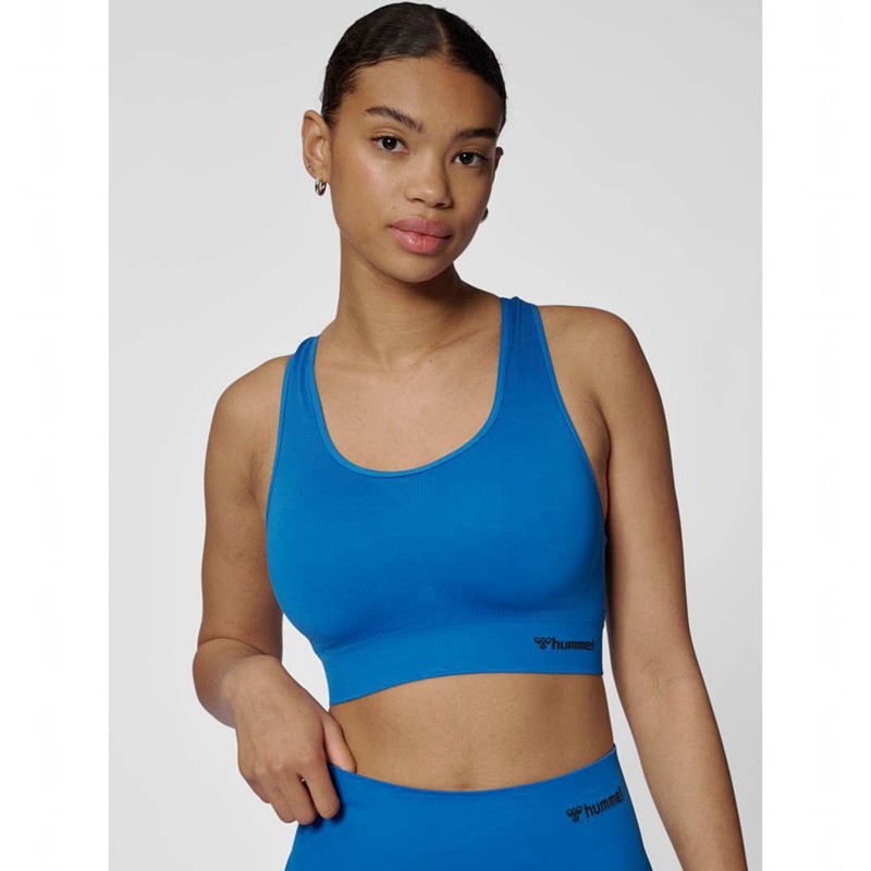 Hummel Tif Seamless Top Ženske Sportski Grudnjak Plave | 444452-769