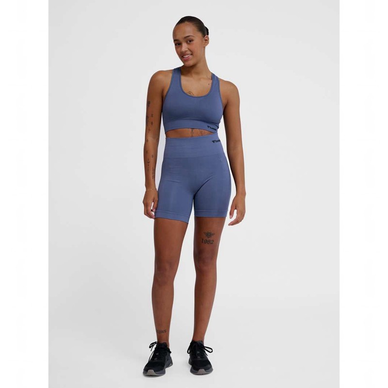 Hummel Tif Seamless Top Ženske Sportski Grudnjak Plave | 045791-343